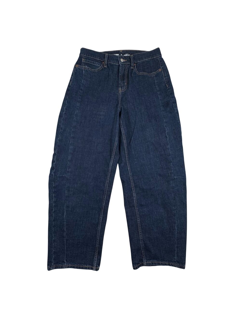 Old Navy High-Rise Barrel Leg Jeans Women's 10 Dark Blue Casual Chic